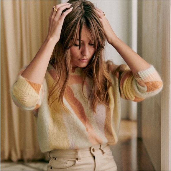 NEW Sézane Amicie Jumper in Leaves Size M - Picture 2 of 6